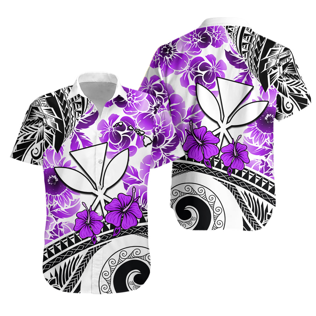 Hawaii Hawaiian Shirt Polynesian and Purple Hibiscus LT13 - Wonder Print Shop
