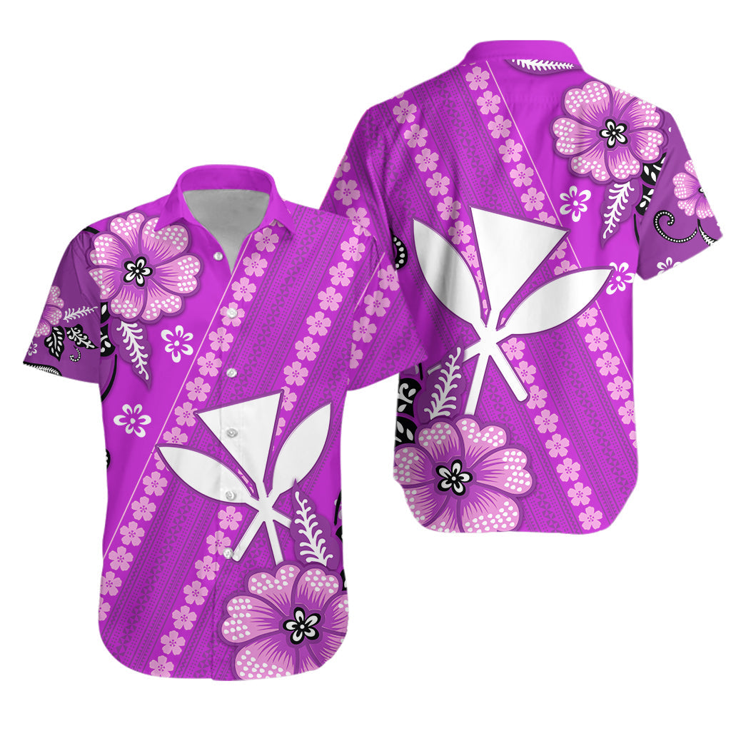 Hawaii Matching Hawaiian Shirt And Dress Kakau Tribal Purple Batik Floral Ver.01 LT13 - Wonder Print Shop