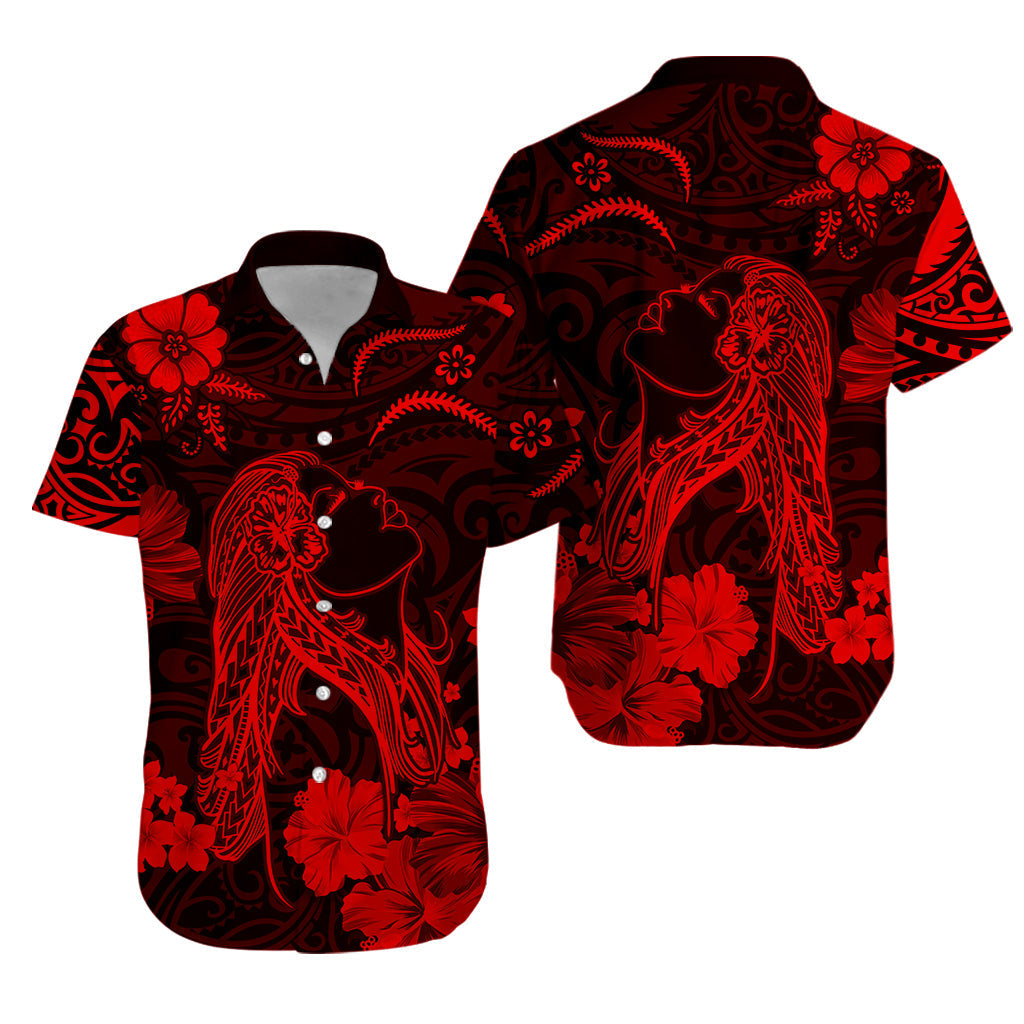 Hawaii Matching Hawaiian Shirt And Dress Polynesia Red Beautiful Hula Girl LT13 - Wonder Print Shop