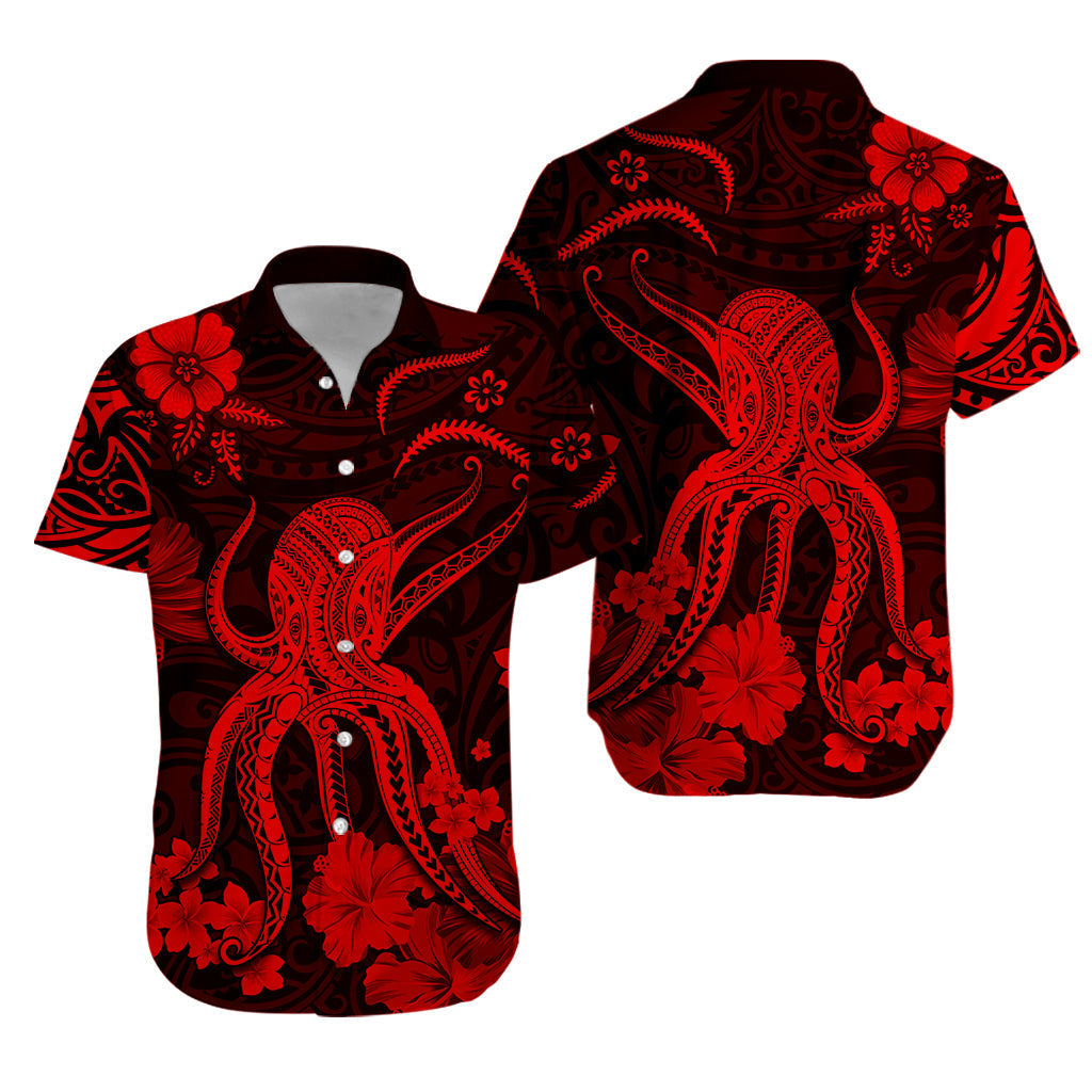 Hawaii Matching Hawaiian Shirt And Dress Polynesia Red Octopus LT13 - Wonder Print Shop