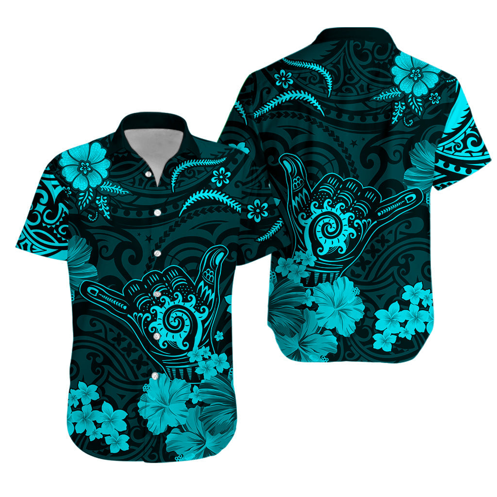 Hawaii Matching Hawaiian Shirt And Dress Polynesia Turquoise Cool Shaka Sign LT13 - Wonder Print Shop