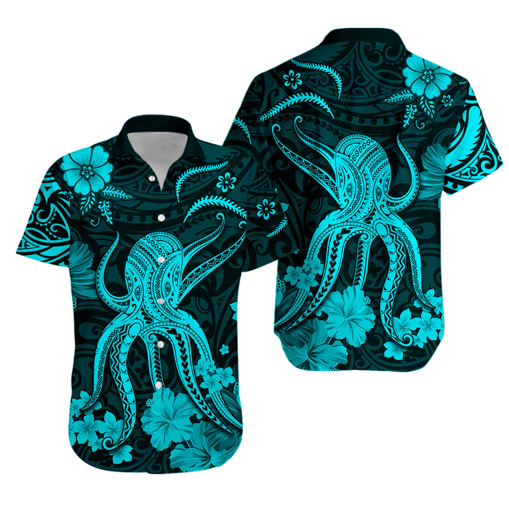 Hawaii Hawaiian Shirt Polynesia Turquoise Octopus LT13 - Wonder Print Shop