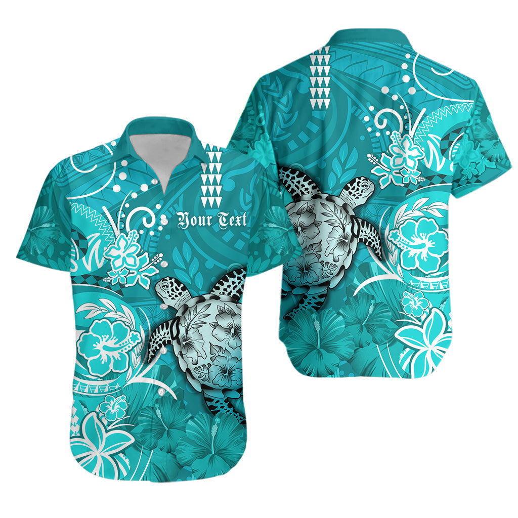 Personalised Hawaii Matching Hawaiian Shirt And Dress Polynesia Turquoise Sea Turtle Honu and Hibiscus LT13 - Wonder Print Shop