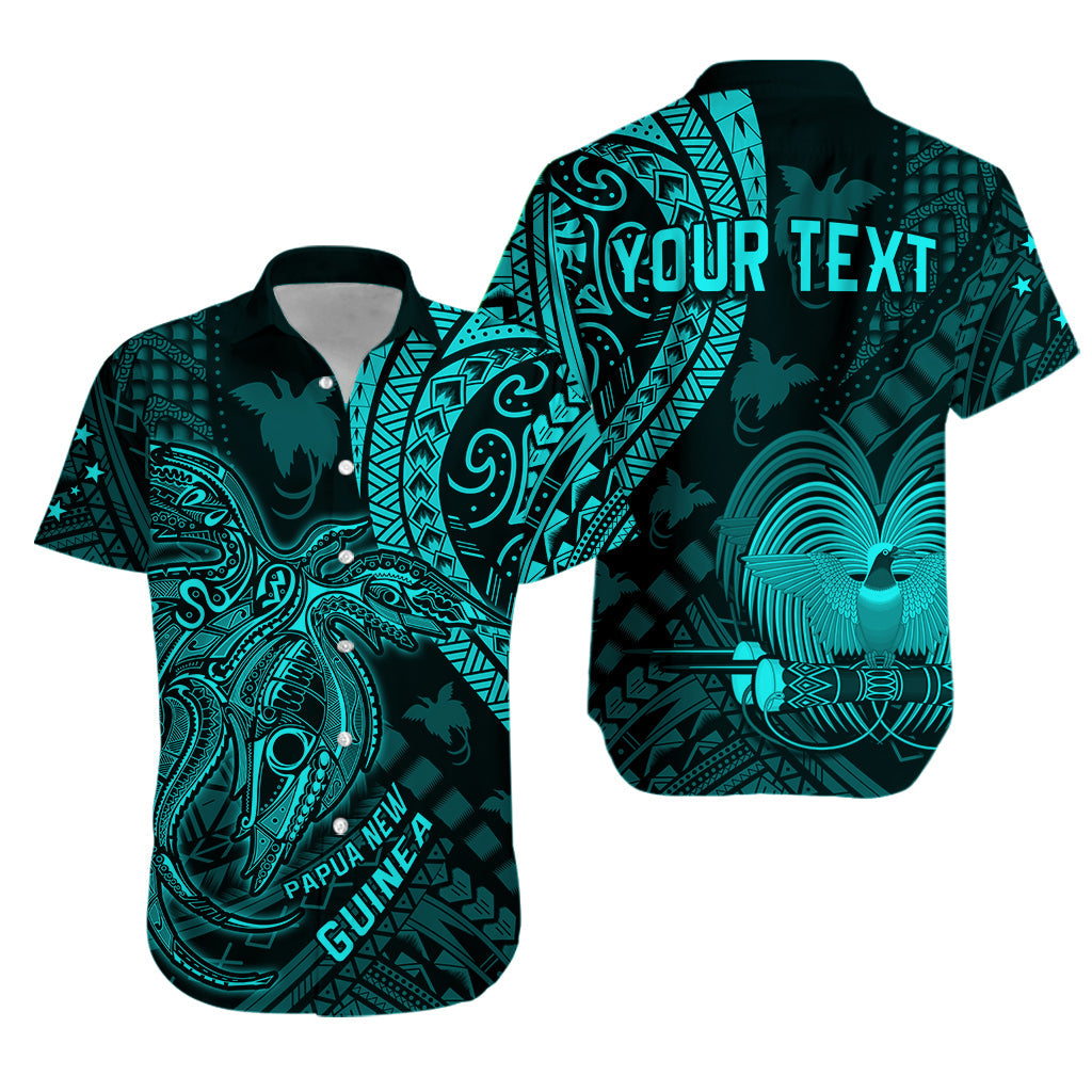 Custom Personalised Papua New Guinea Hawaiian Shirt Raggiana Birds Of Paradise Turquoise LT13 - Wonder Print Shop