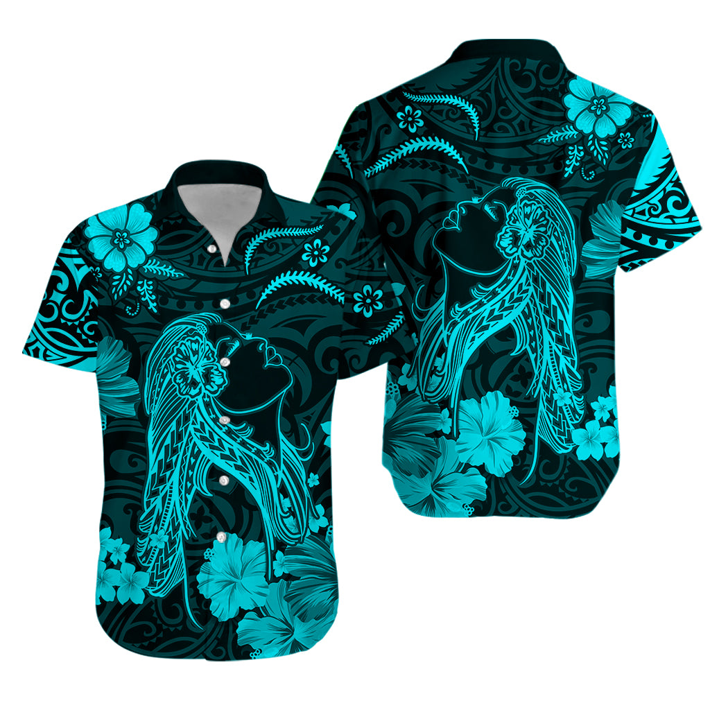 Hawaii Matching Hawaiian Shirt And Dress Polynesia Turquoise Beautiful Hula Girl LT13 - Wonder Print Shop