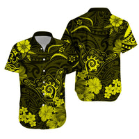 Hawaii Matching Hawaiian Shirt And Dress Polynesia Yellow Cool Shaka Sign LT13 - Wonder Print Shop
