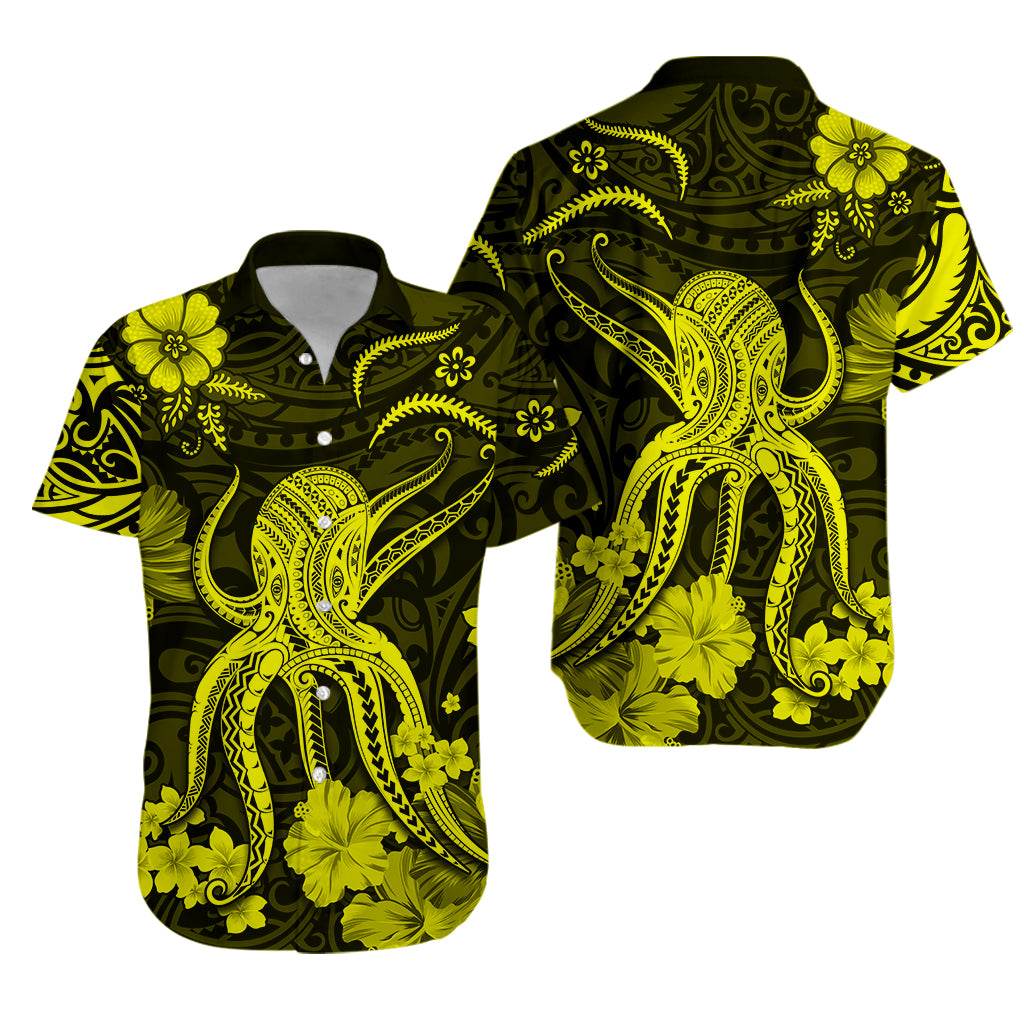 Hawaii Hawaiian Shirt Polynesia Yellow Octopus LT13 - Wonder Print Shop