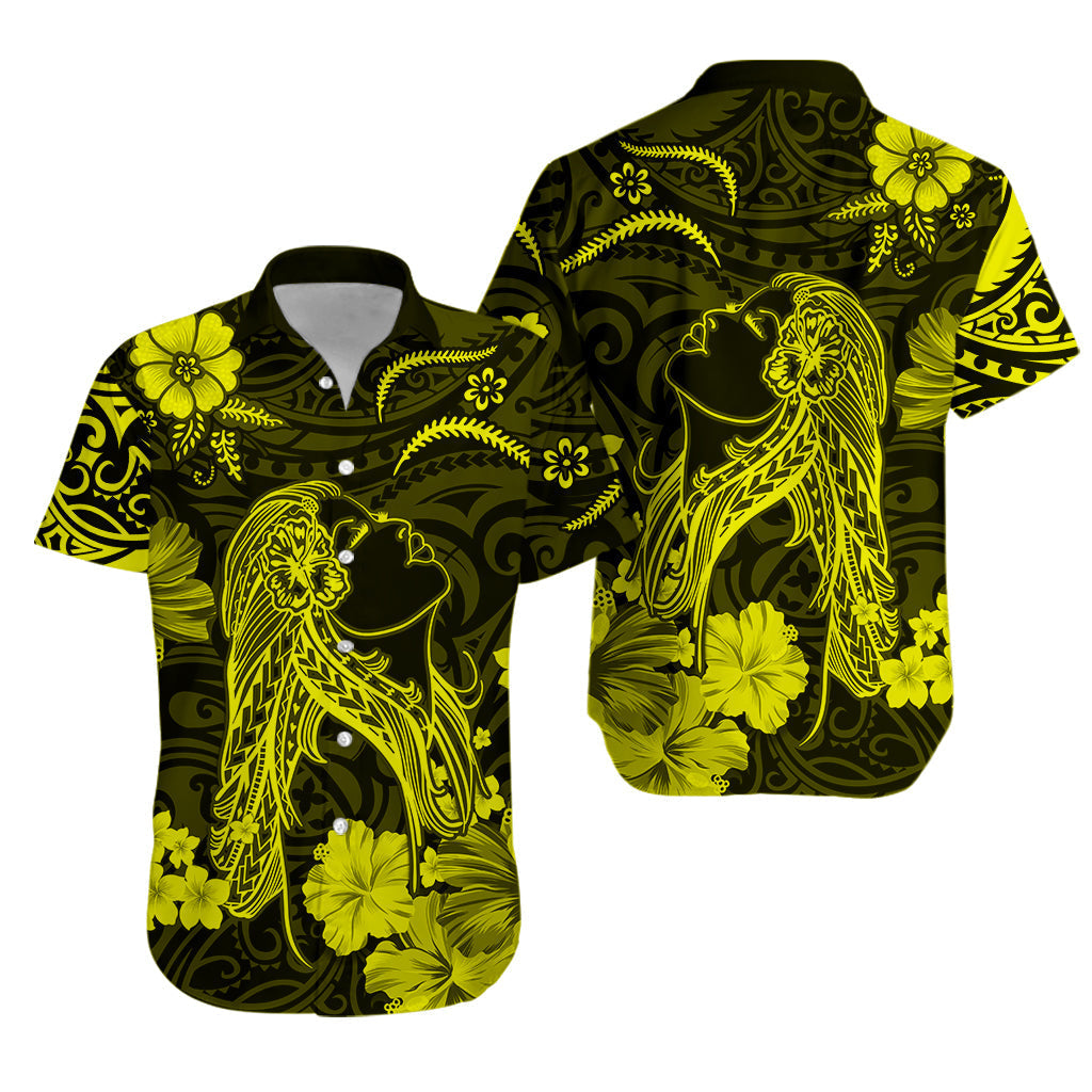 Hawaii Hawaiian Shirt Polynesia Yellow Beautiful Hula Girl LT13 - Wonder Print Shop