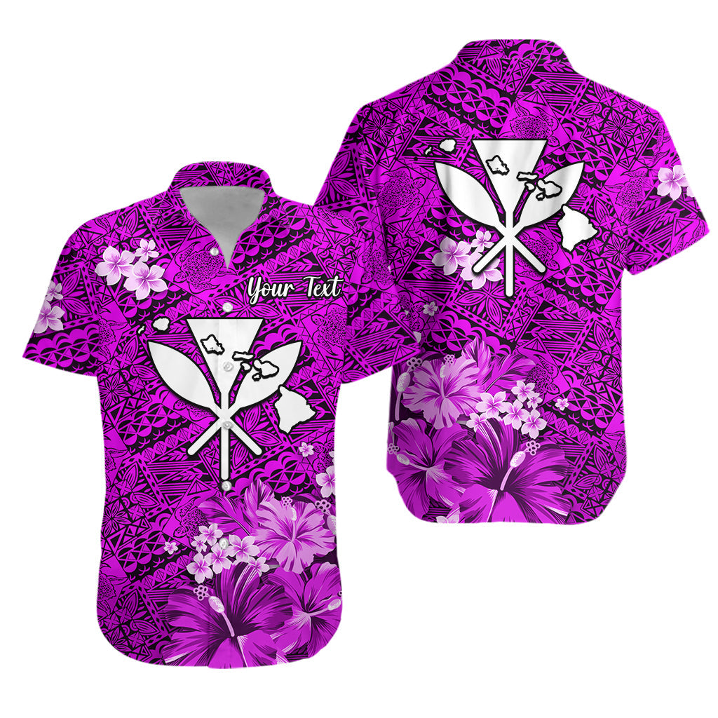 Custom Personalised Hawaii Hawaiian Shirt Map and Turtle Purple Flowers LT13 - Wonder Print Shop