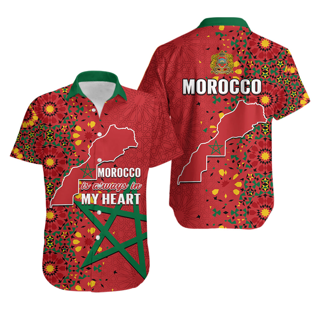 Morocco Western Sahara Hawaiian Shirt Map Red Moroccan Is Always In My Heart - Wonder Print Shop
