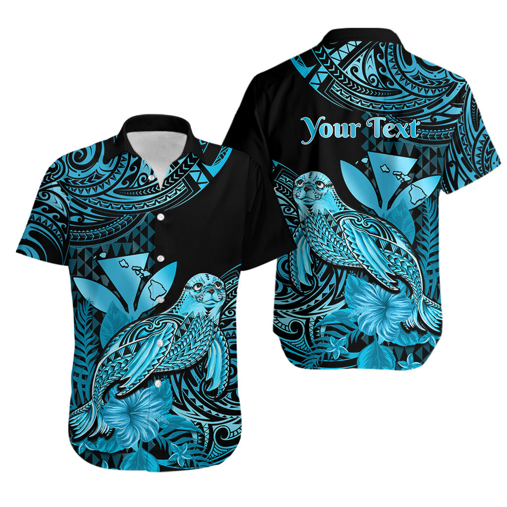 Personalised Hawaii Monk Seal Matching Hawaiian Shirt And Dress Kakau With Kanaka Turquoise - Wonder Print Shop