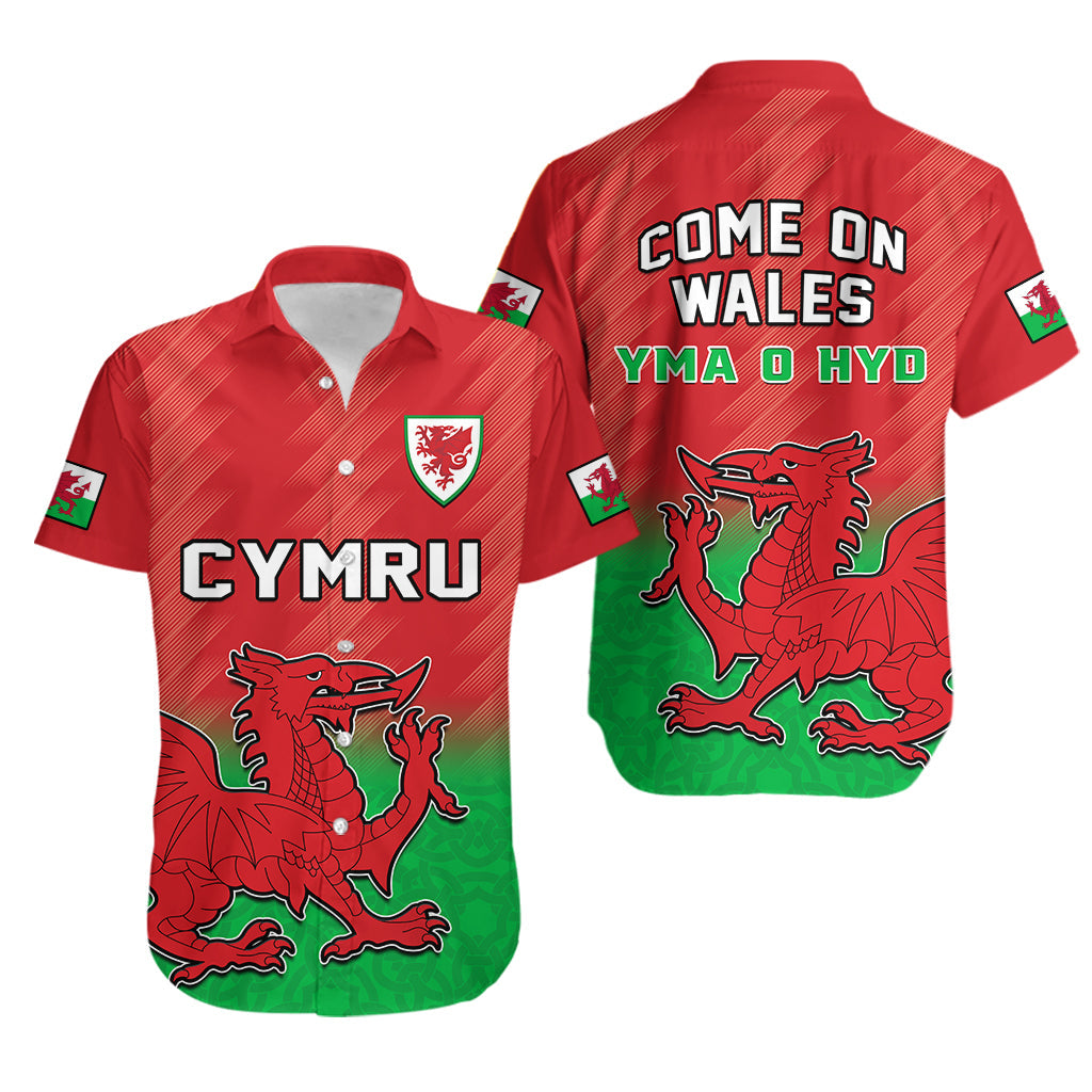 Wales Football Hawaiian Shirt World Cup 2022 Come On Cymru Yma O Hyd - Wonder Print Shop