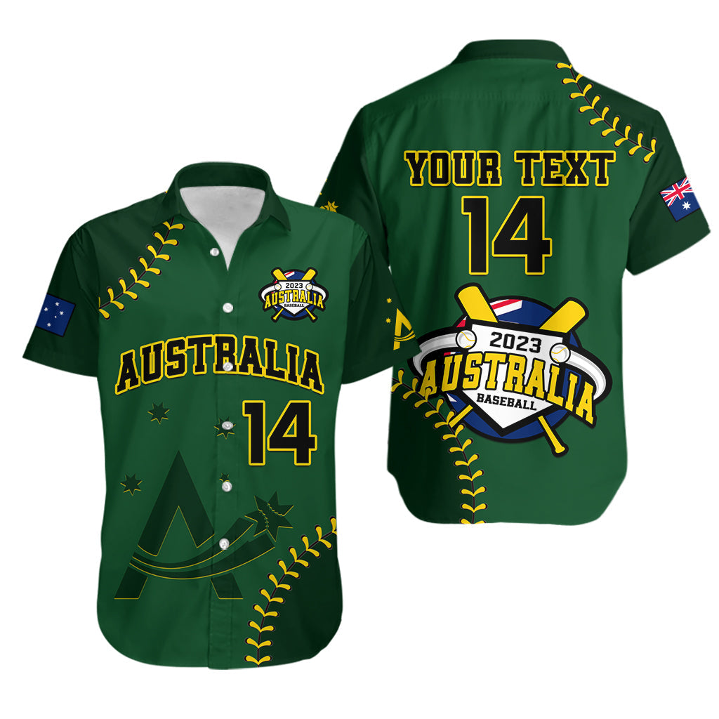 (Custom Text And Number) Australia Baseball 2023 Hawaiian Shirt Go Aussie - Wonder Print Shop