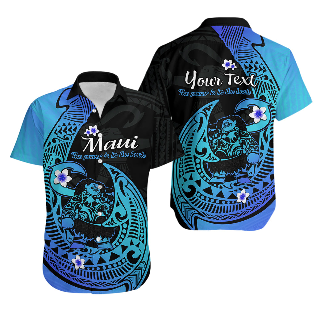 (Custom Personalised) Mauis Fish Hook Hawaiian Shirt Polynesian Turquoise Gradient Version - Wonder Print Shop