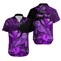 Personalised Hawaii Monk Seal Matching Hawaiian Shirt And Dress Kakau With Kanaka Purple - Wonder Print Shop