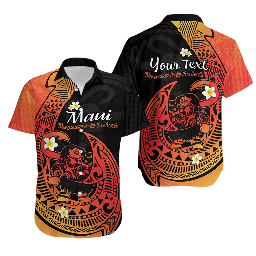 (Custom Personalised) Mauis Fish Hook Hawaiian Shirt Polynesian Orange Gradient Version - Wonder Print Shop