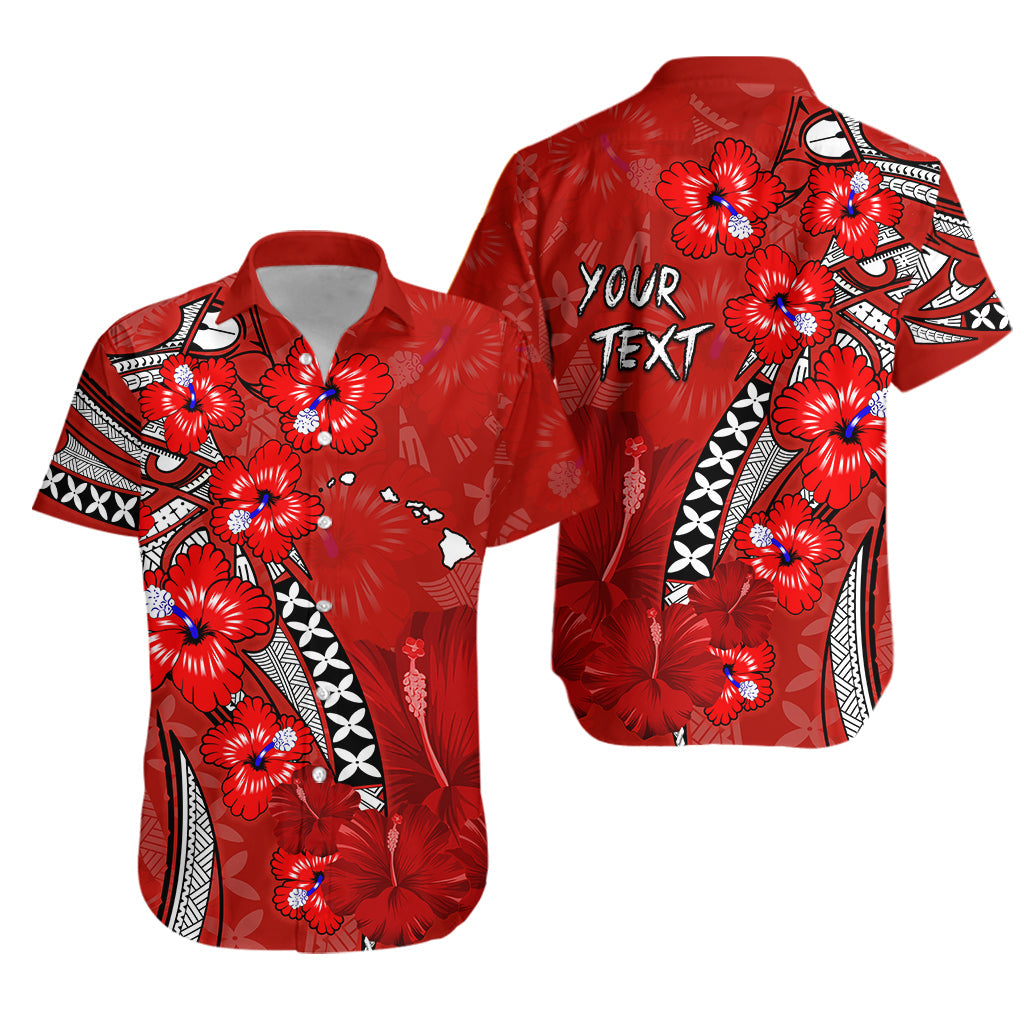 Custom Personalised Hawaii Hawaiian Shirt Polynesia Red Hibiscus and Map Mystical LT13 - Wonder Print Shop