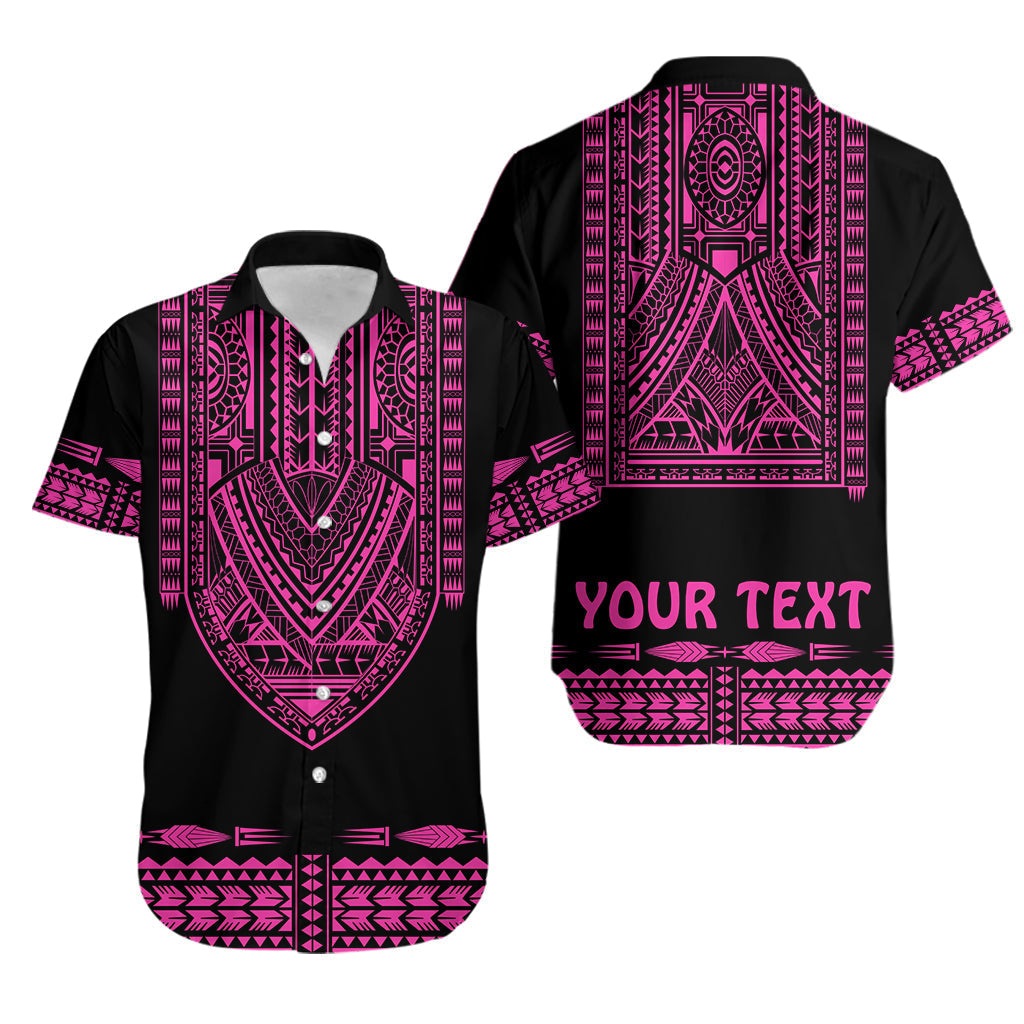 Custom Personalised Polynesian Hawaiian Shirt Dashiki With Polynesian Tattoo Royal Pink Version - Wonder Print Shop