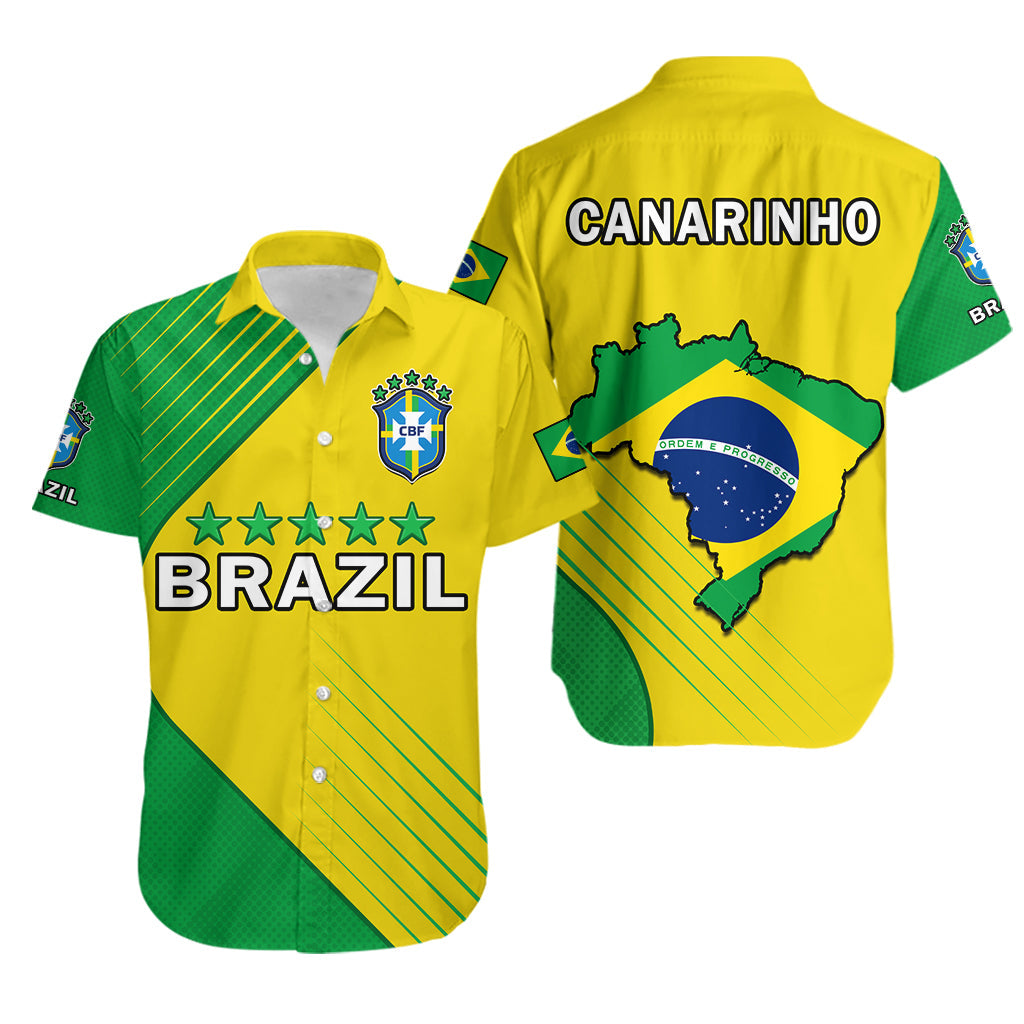 Brazil Football Hawaiian Shirt Brasil Map Come On Canarinho Sporty Style - Wonder Print Shop