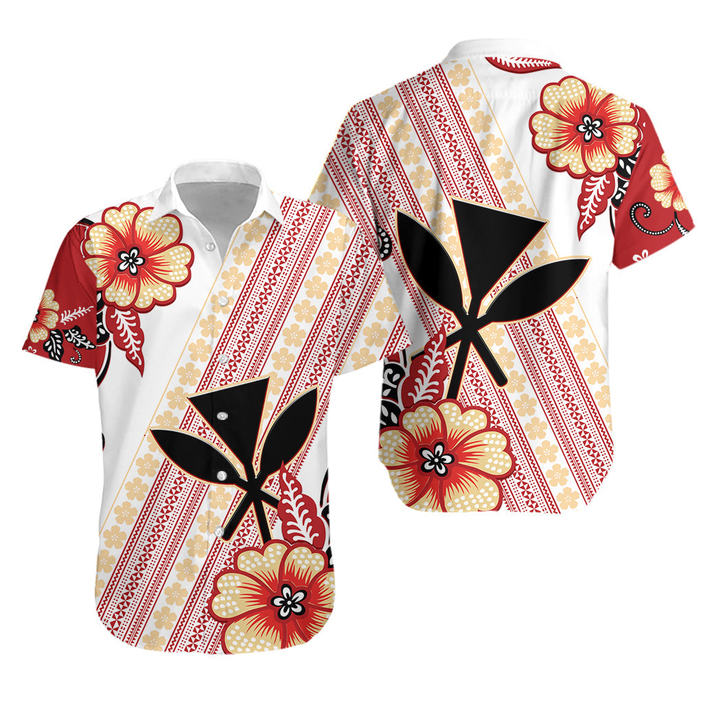 Hawaii Matching Hawaiian Shirt And Dress Kakau Tribal Red Batik Floral Ver.02 LT13 - Wonder Print Shop