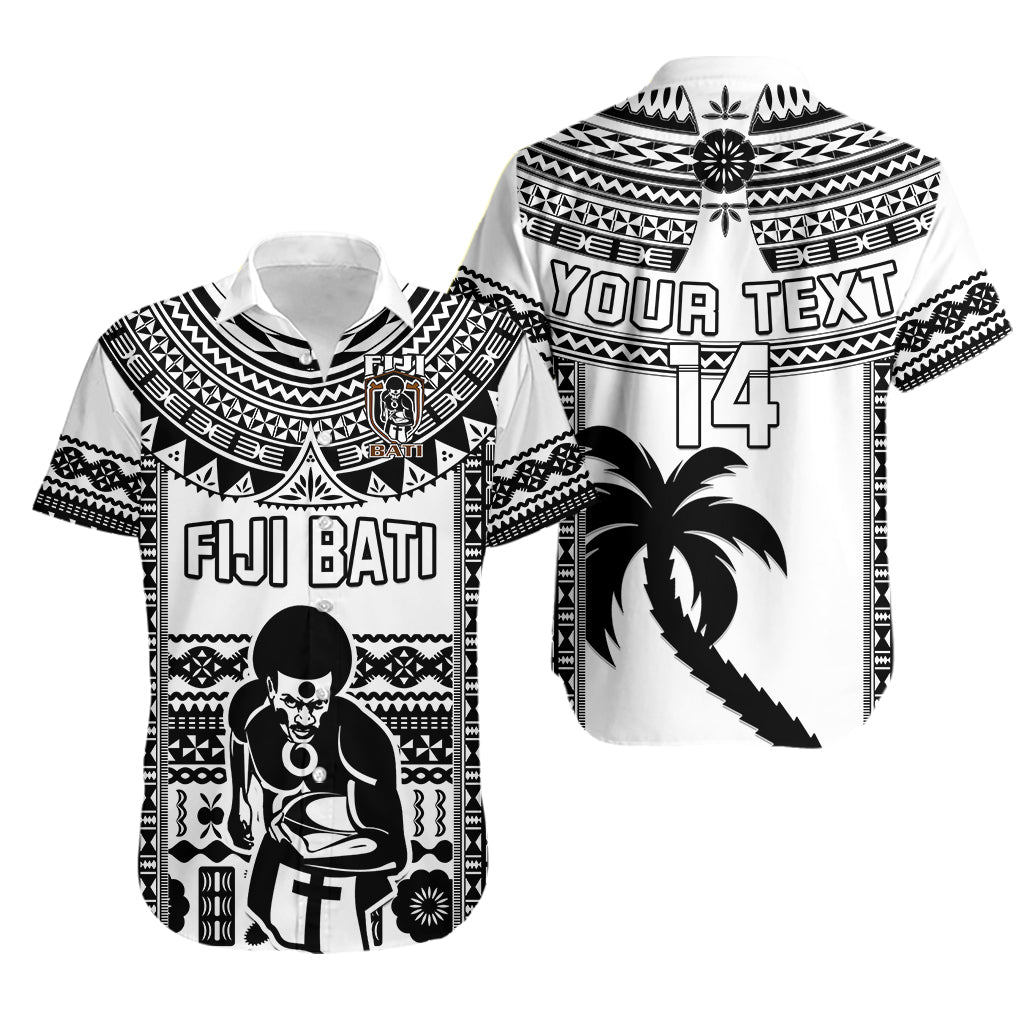 Custom Text And Number Fiji Rugby Hawaiian Shirt Pacific The Bati Black Fijian Tapa - Wonder Print Shop