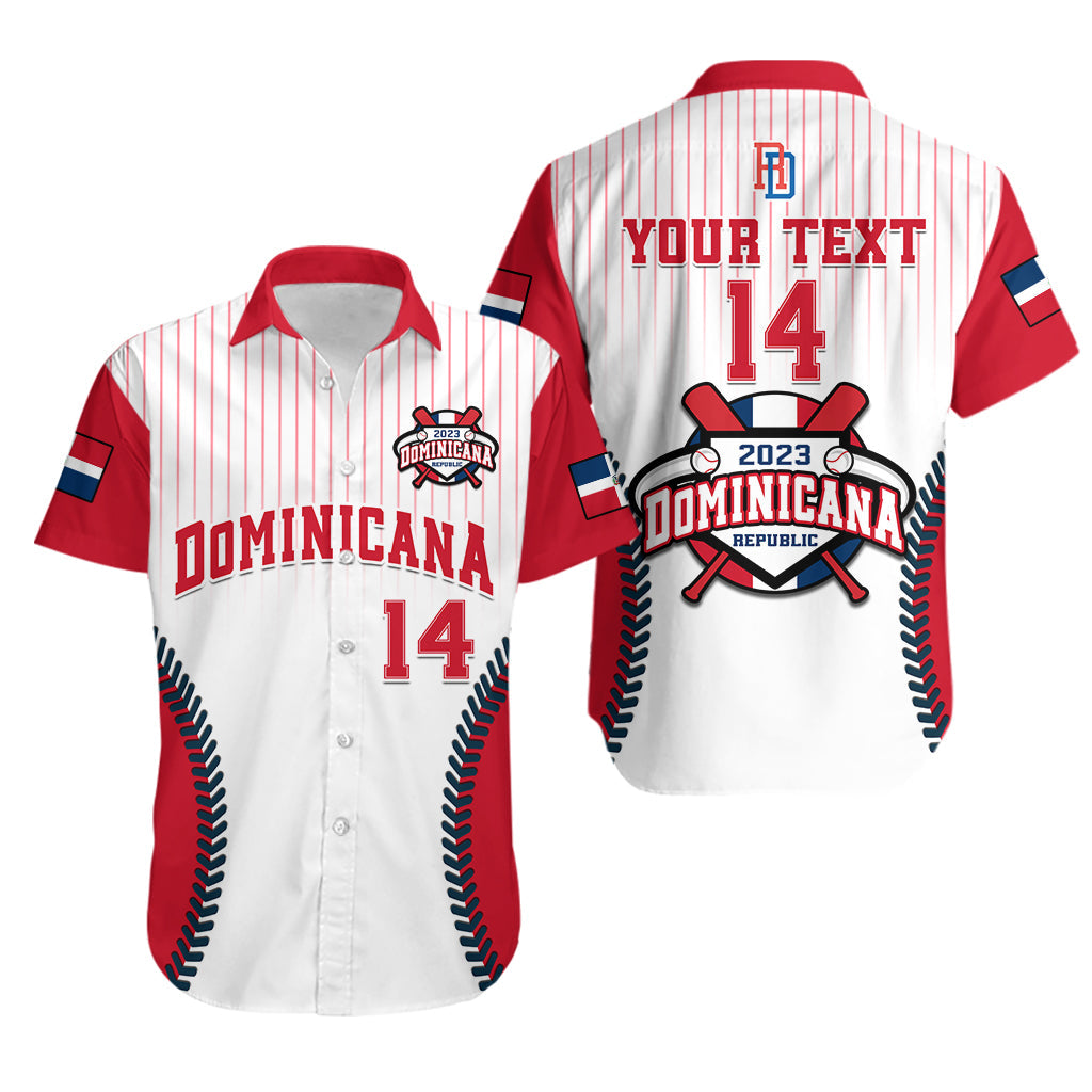 (Custom Text And Number) Dominican Republic Baseball 2023 Hawaiian Shirt Version White - Wonder Print Shop