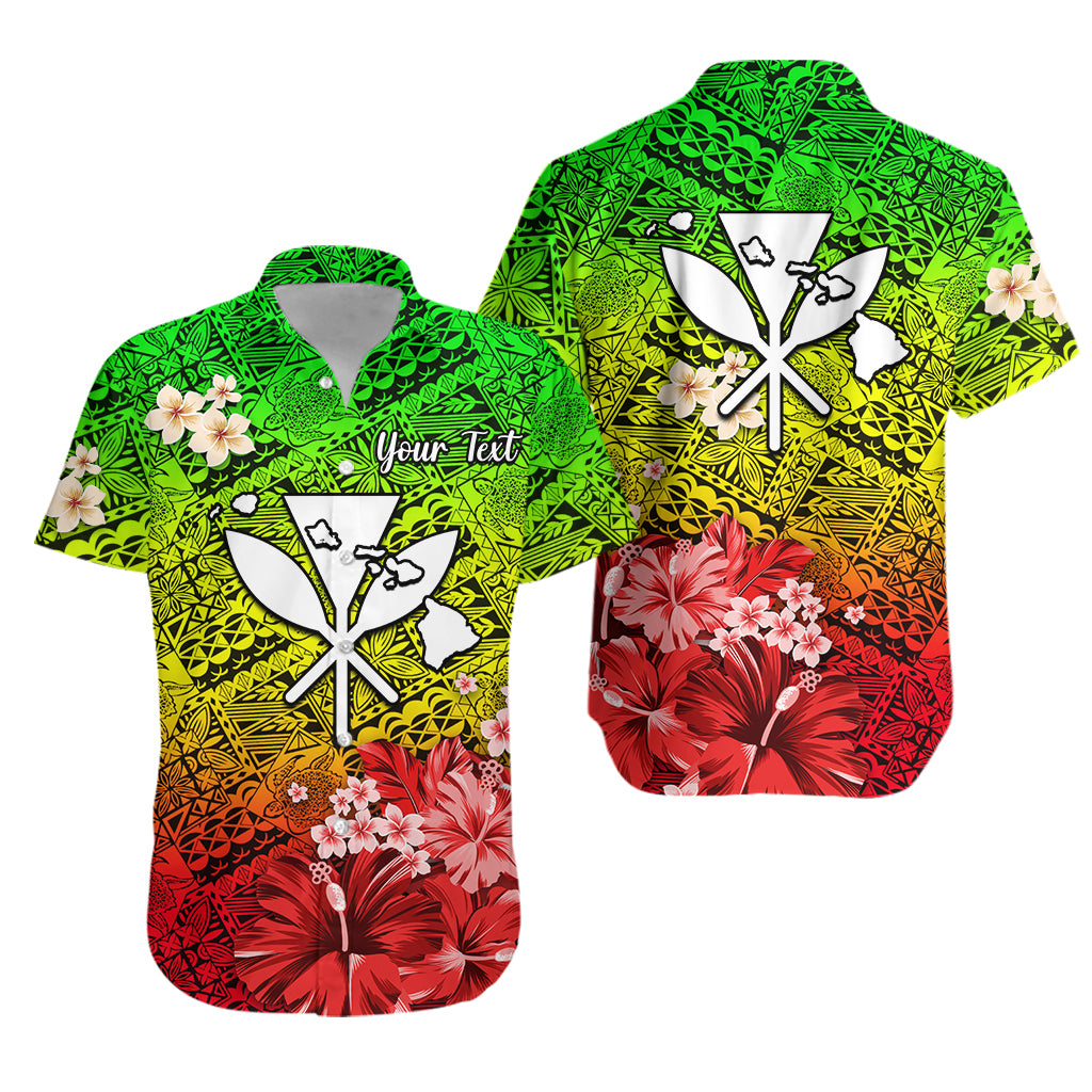 Custom Personalised Hawaii Hawaiian Shirt Map and Turtle Reggae Flowers LT13 - Wonder Print Shop