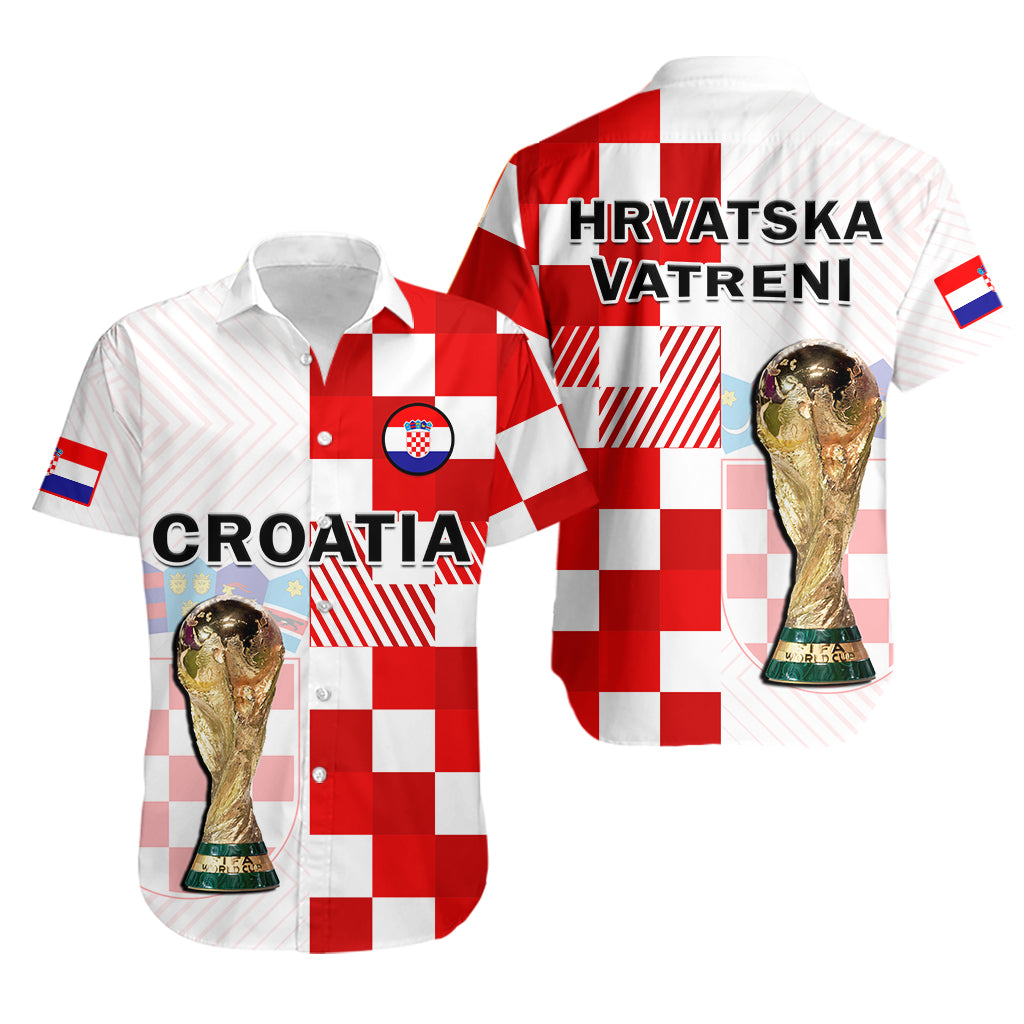 Croatia Football Hawaiian Shirt Hrvatska Checkerboard Champions WC 2022 - Wonder Print Shop