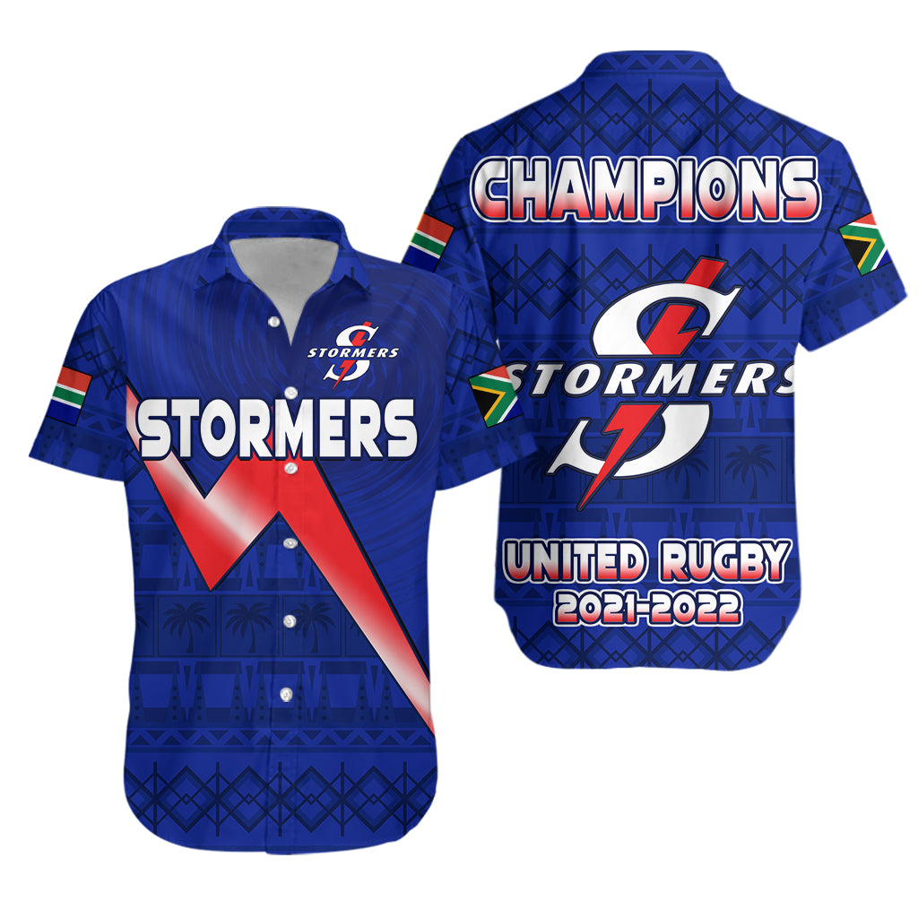 Stormers South Africa Rugby Hawaiian Shirt We Are The Champions URC African Pattern - Wonder Print Shop