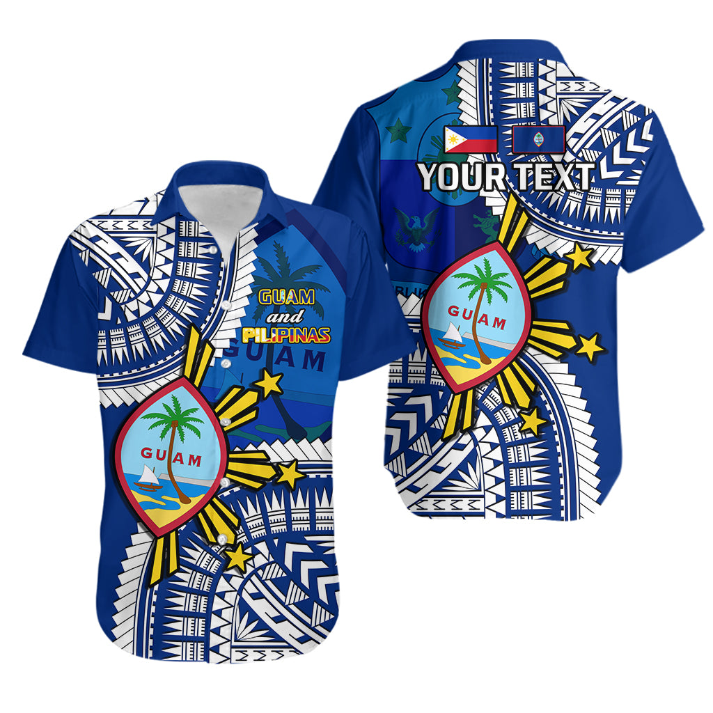 Personalised Guam Philippines Matching Hawaiian Shirt And Dress Guaman Filipinas Together Blue - Wonder Print Shop