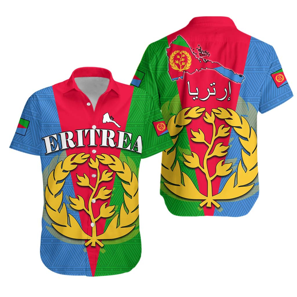 Eritrea Hawaiian Shirt Eritrean Map Mix African Pattern Simple Style - Wonder Print Shop