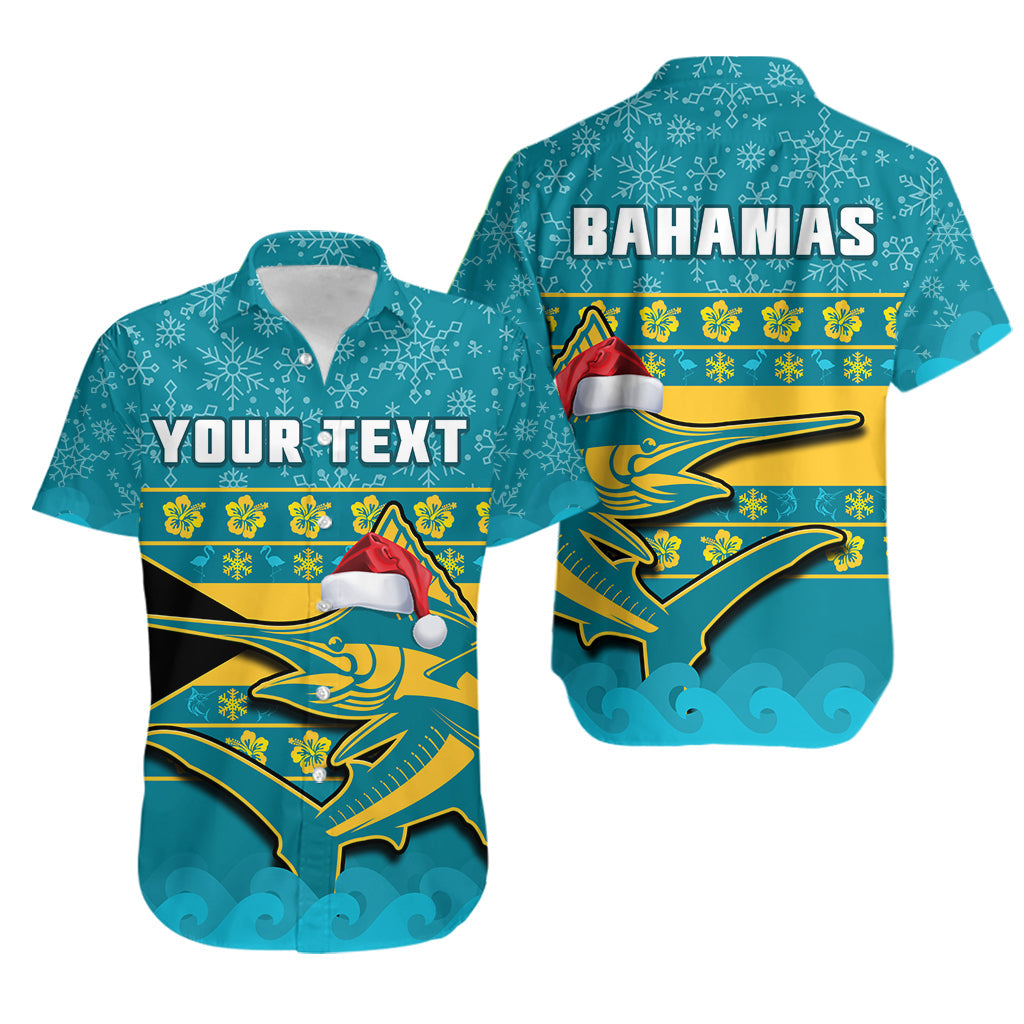 (Custom Personalised) Bahamas Hawaiian Shirt Bahamian Blue Marlin Merry Christmas - Wonder Print Shop
