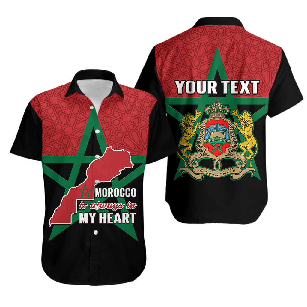 (Custom Personalised) Morocco Western Sahara Hawaiian Shirt Map Black Moroccan Is Always In My Heart - Wonder Print Shop