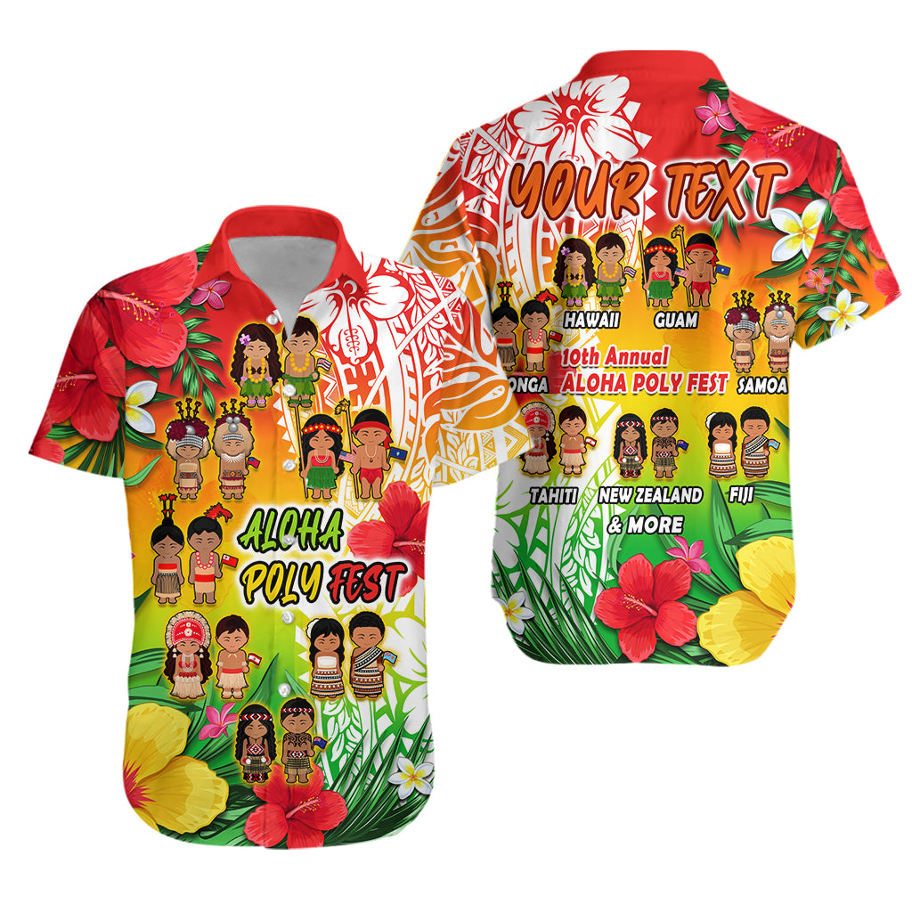 Custom Personalised Aloha Poly Fest Hawaiian Shirt Polynesian Pattern With Tropical Flowers - Wonder Print Shop