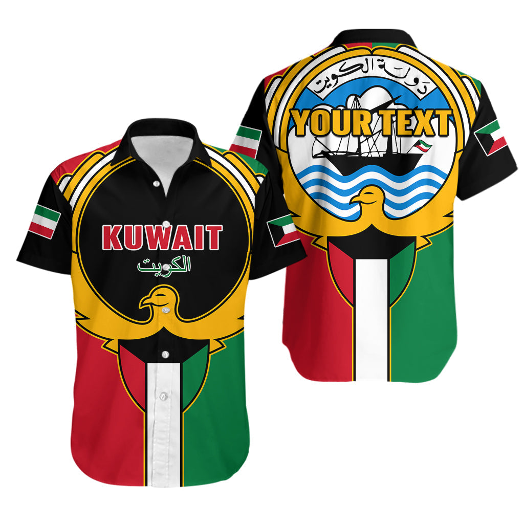 (Custom Personalised) Kuwait Hawaiian Shirt Happy Independence Day With Coat Of Arms - Wonder Print Shop