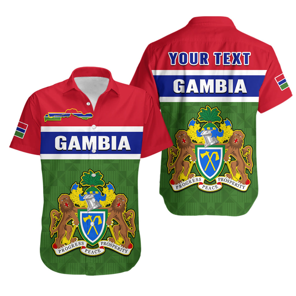 (Custom Personalised) Gambia Hawaiian Shirt Happy 58th Independence Anniversary Flag Style - Wonder Print Shop