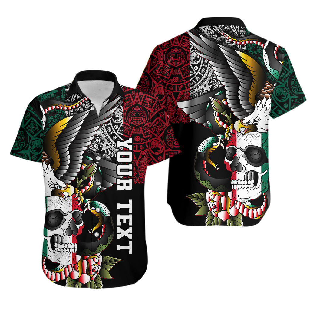 (Custom Personalised) Mexico Hawaiian Shirt Mexican Skull Eagle With Angry Snake - Wonder Print Shop