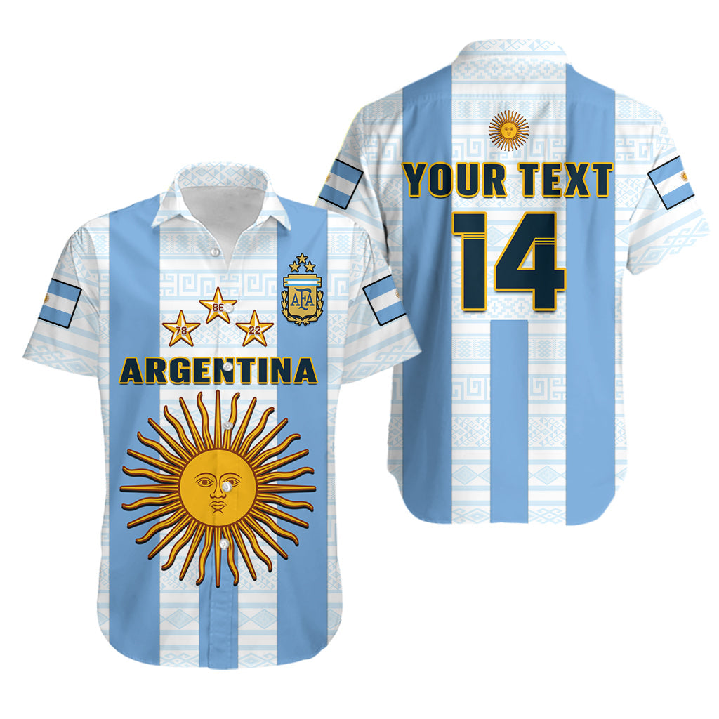 (Custom Text And Number) Argentina Football Hawaiian Shirt World Cup La Albiceleste 3rd Champions Proud - Wonder Print Shop