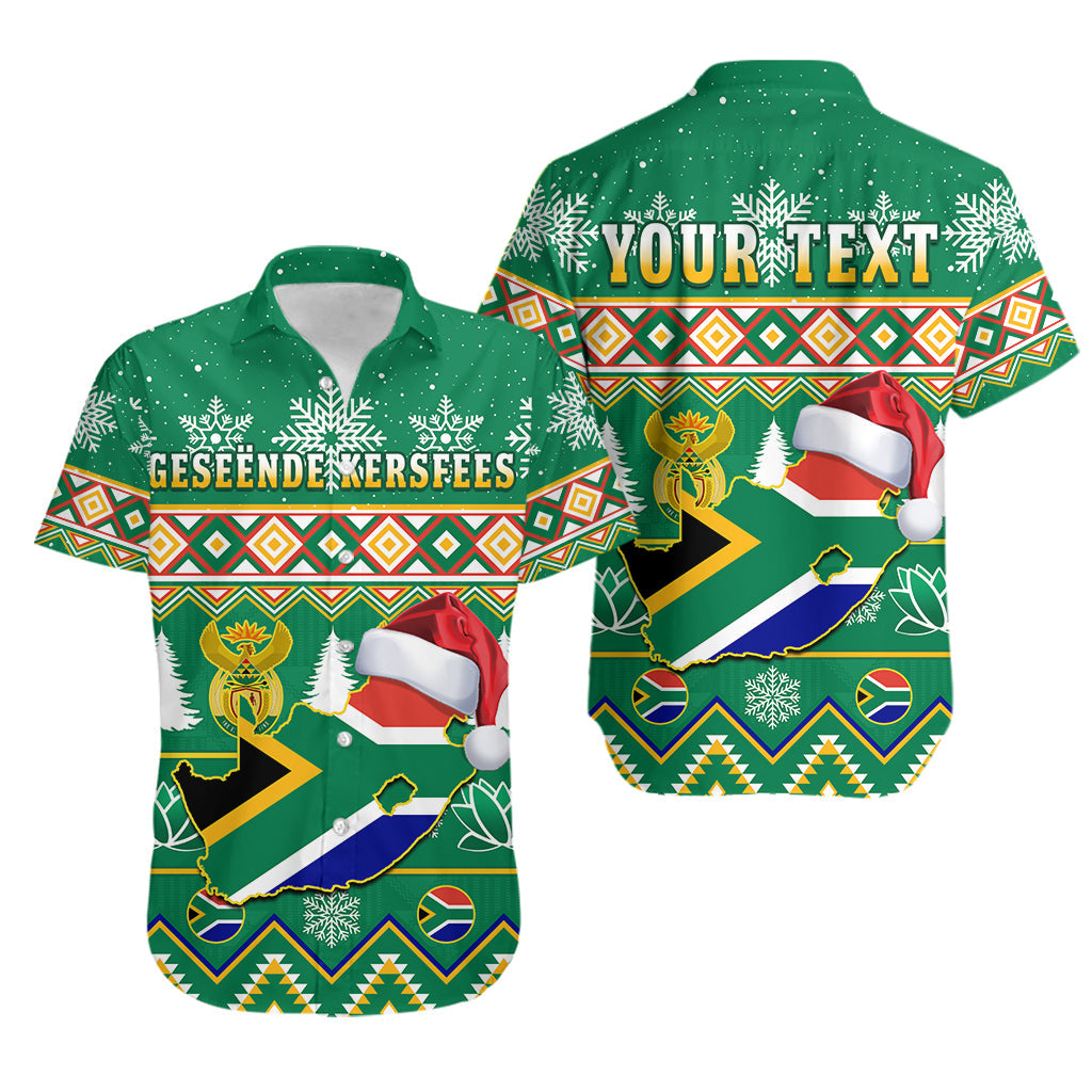 (Custom Personalised) South Africa Christmas Hawaiian Shirt King Protea Geseende Kersfees - Wonder Print Shop