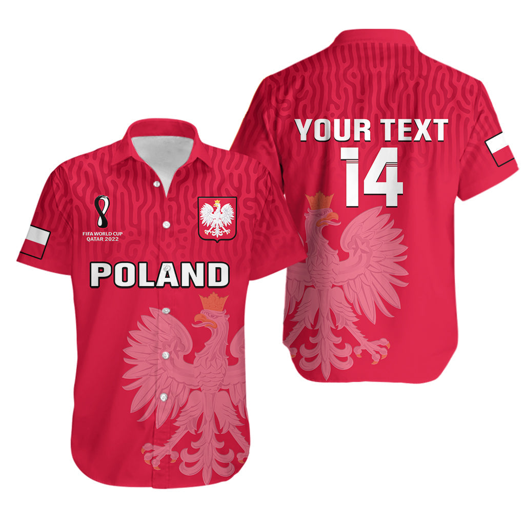 (Custom Text And Number) Poland Football Hawaiian Shirt Polska World Cup 2022 Red - Wonder Print Shop
