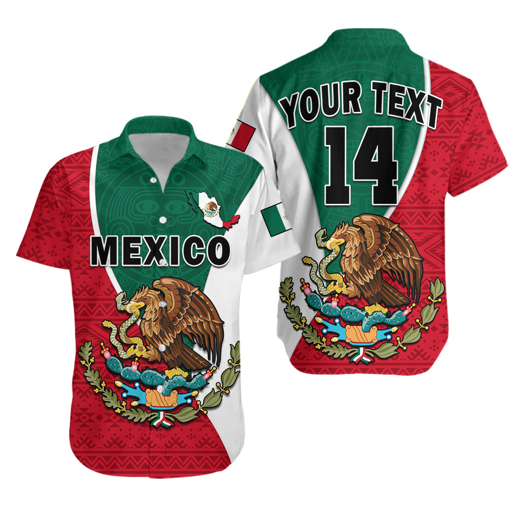 (Custom Text and Number) Mexico Hawaiian Shirt Mexican Aztec Pattern - Wonder Print Shop