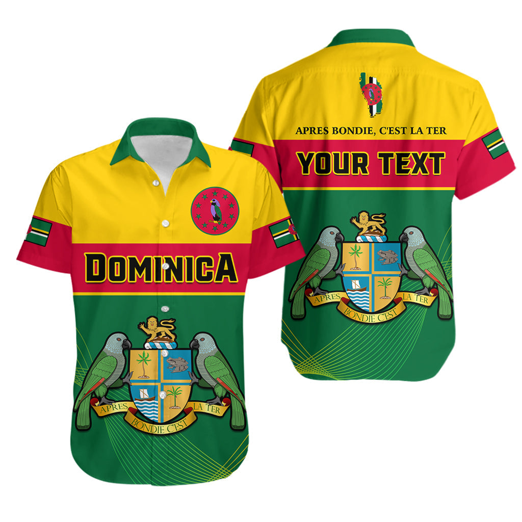 (Custom Personalised) Dominica Hawaiian Shirt Dominican Coat Of Arms With Map - Wonder Print Shop