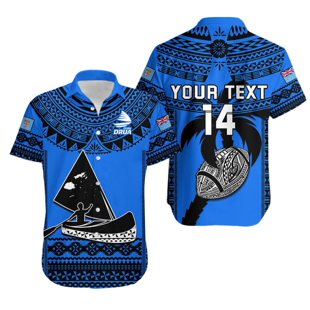 Custom Text And Number Fiji Rugby Hawaiian Shirt Fijian Drua Super Polynesian Special Tapa Pattern - Wonder Print Shop