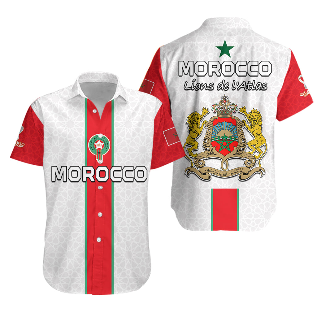 Morocco Football Hawaiian Shirt World Cup 2022 Soccer Lions de l'Atlas Champions LT13 - Wonder Print Shop