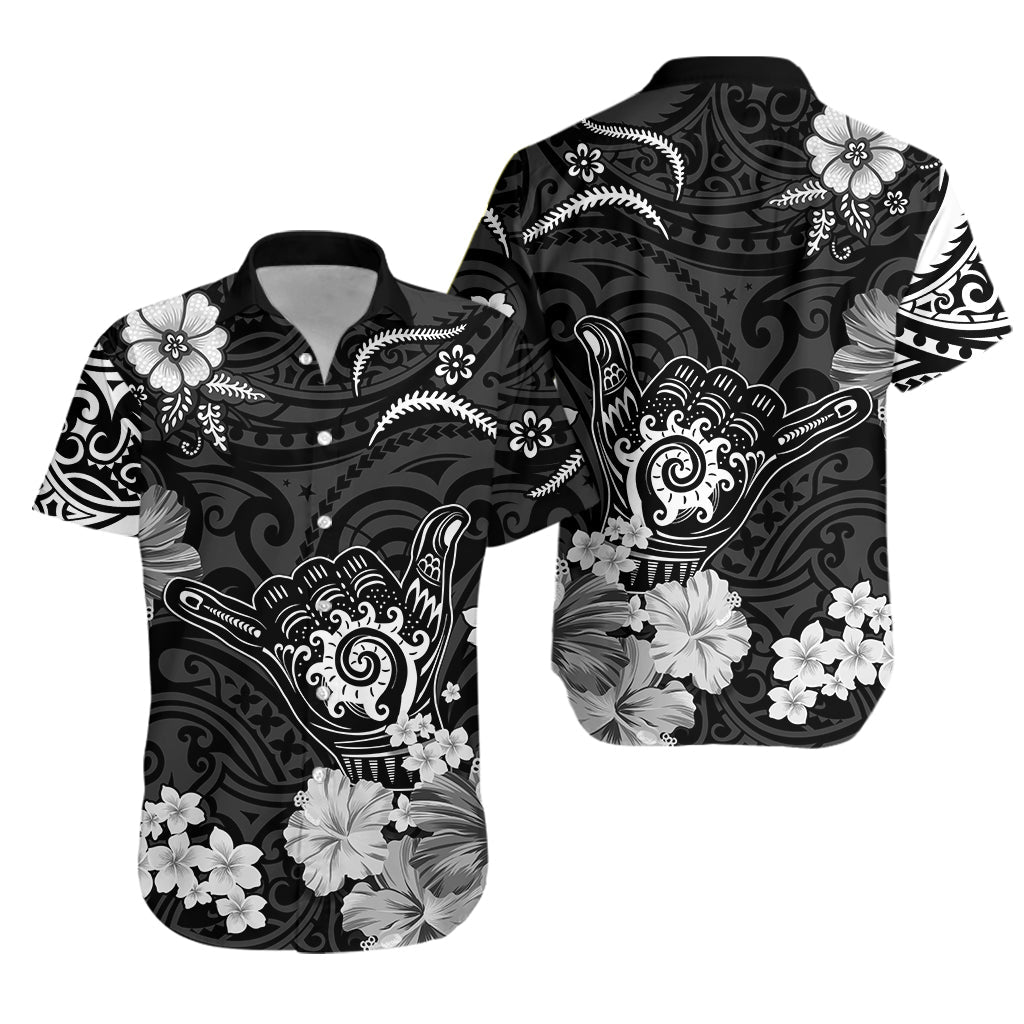 Hawaii Matching Hawaiian Shirt And Dress Polynesia Black Cool Shaka Sign LT13 - Wonder Print Shop