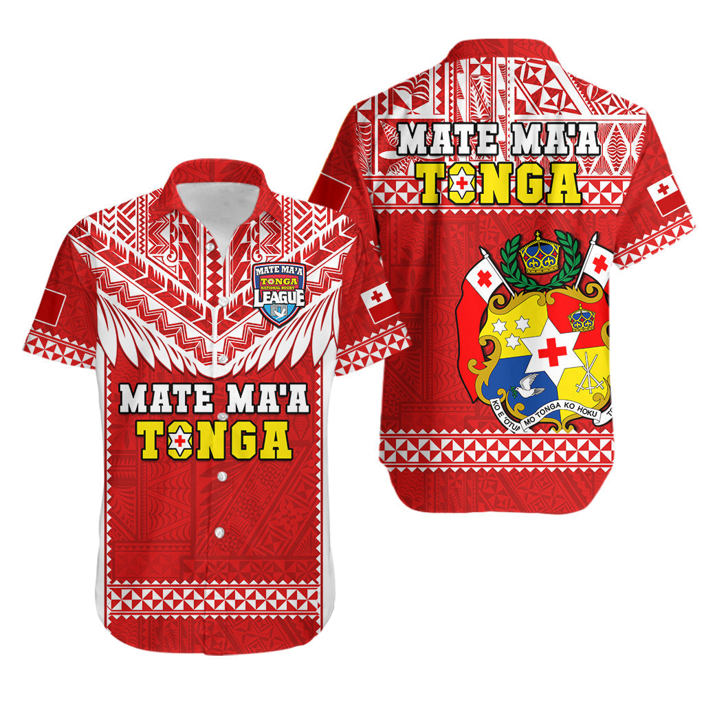 Tonga Rugby Hawaiian Shirt Mate Maa Tonga Pacific Ngatu White - Wonder Print Shop