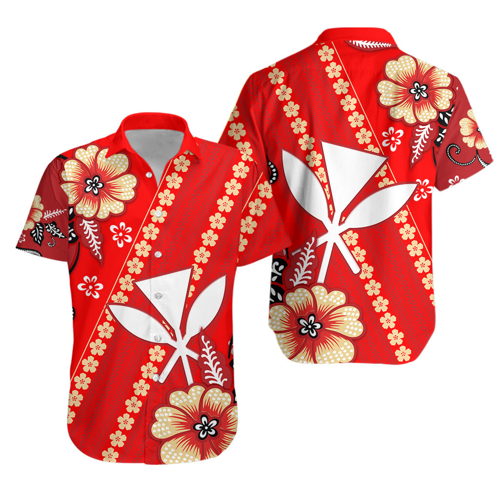 Hawaii Matching Hawaiian Shirt And Dress Kakau Tribal Red Batik Floral Ver.01 LT13 - Wonder Print Shop