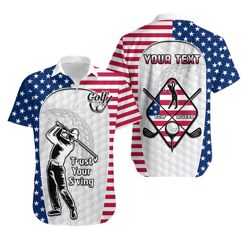 (Custom Personalised) American Flag Golf Hawaiian Shirt Gofl Lovers Trust Your Swing - Wonder Print Shop