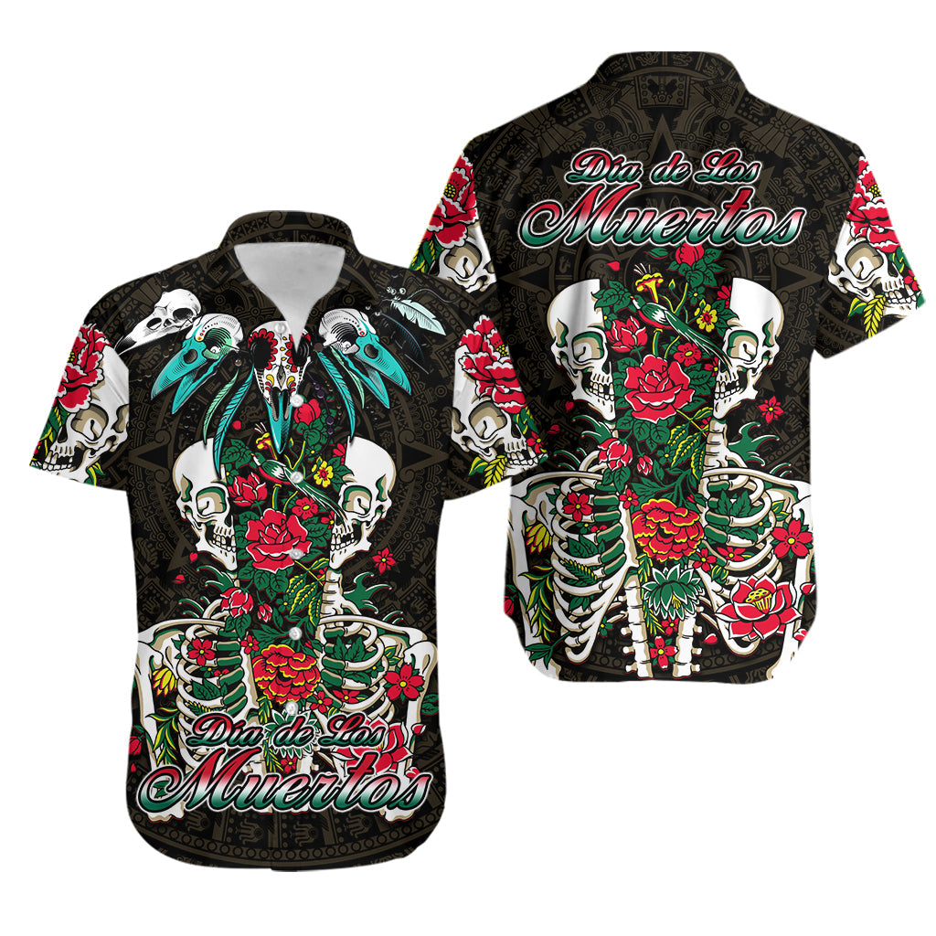Mexico Hawaiian Shirt Floral Skull Dia De Los Muertos - Wonder Print Shop
