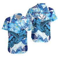 Personalised Hawaii Matching Hawaiian Shirt And Dress Blue Polynesian Turtle and Hibiscus LT13 - Wonder Print Shop